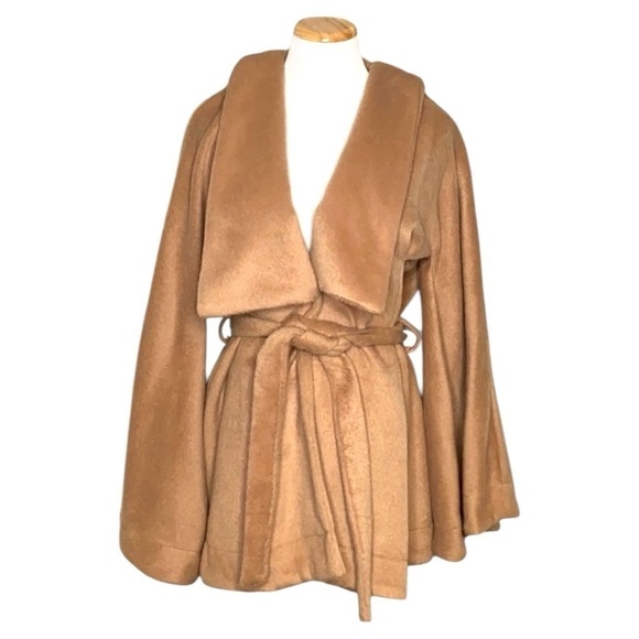 Goldie Jackets & Blazers - Vintage Goldie London Camel Wrap Coat - Size M/L - Chic & Cozy!